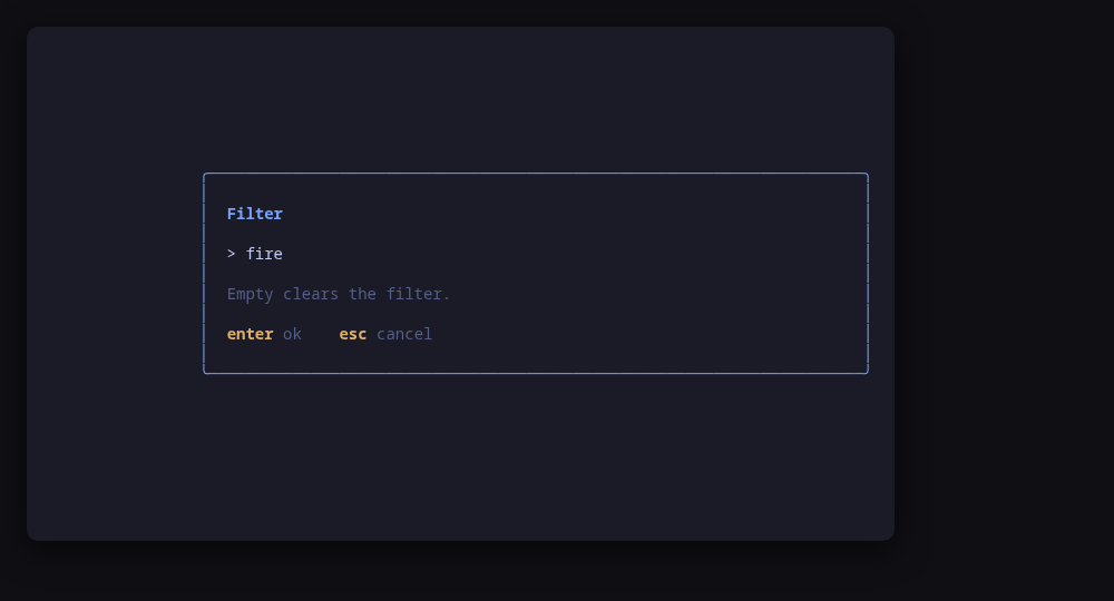 The filter, across name, tagline, category and state
