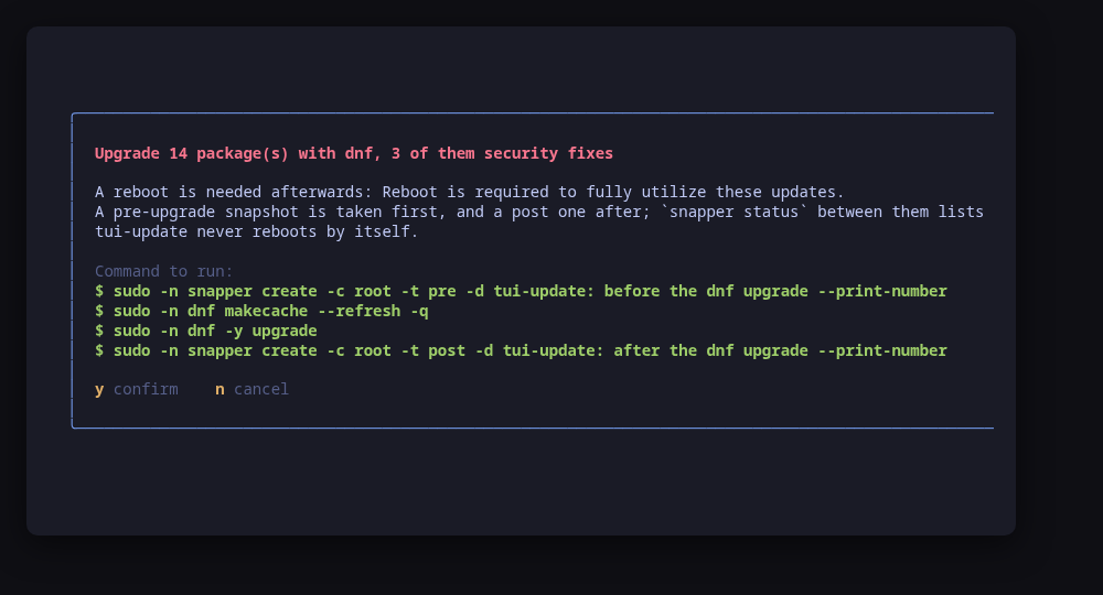 The confirm dialog, carrying every command of the sequence before the first one runs